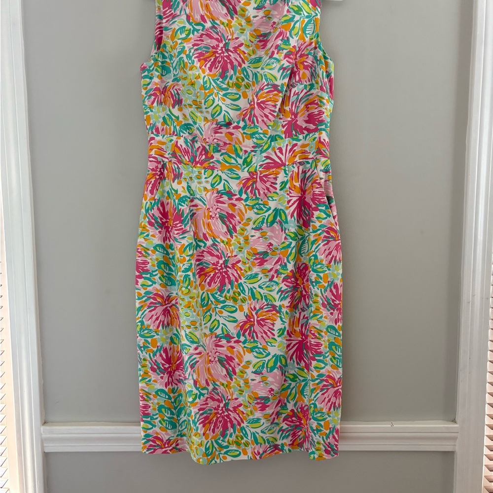 Lilly Pulitzer One Shoulder Floral Dress - Pink, Green, White